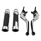 Silver Extendable Brake Clutch Levers & Handlebar Grips for BMW C650GT (2012-2018)