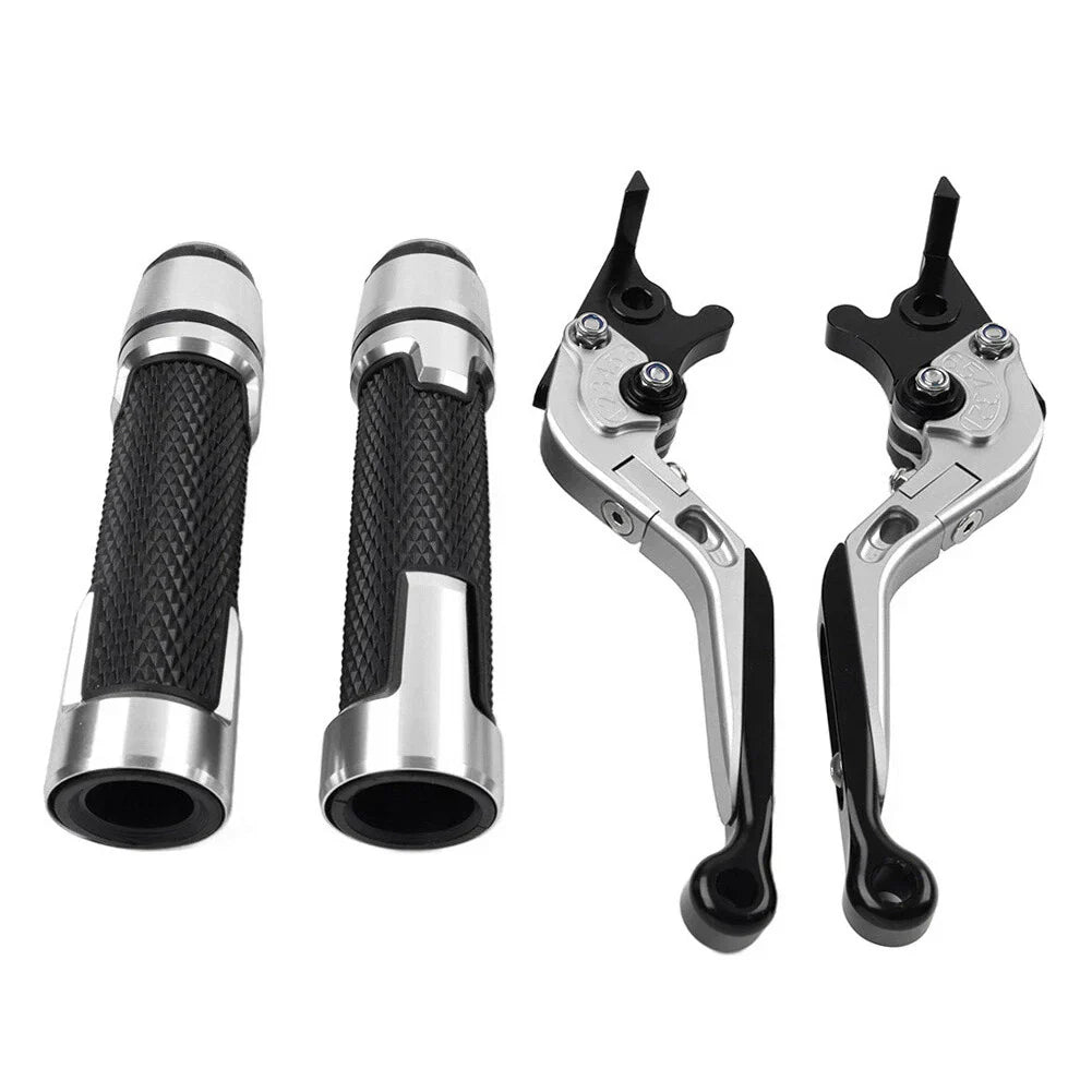 Silver Extendable Brake Clutch Levers & Handlebar Grips for BMW C650GT (2012-2018)