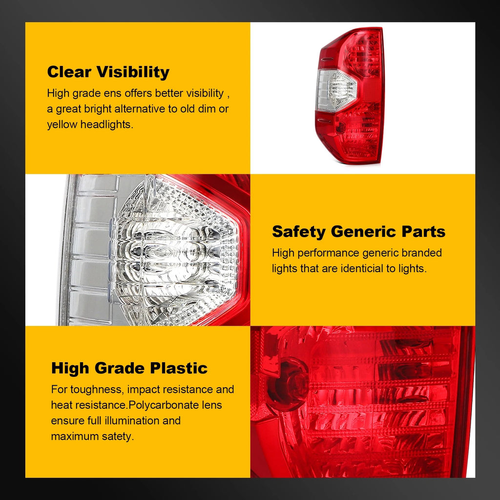 Rear Left Tail Light Assembly for Toyota Tundra (2014–2021) Red