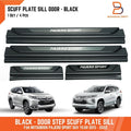 Matte Black Scuff Plate Door Sill Protector for Mitsubishi Pajero Sport (2015-2025)