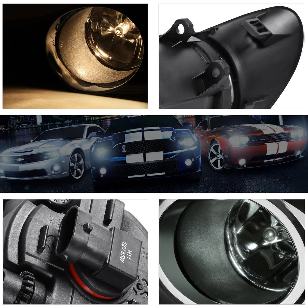 Set of 2 Smoked Lens Fog Lights with Switch for Yaris 4-Dr Sedan (2012–2014)
