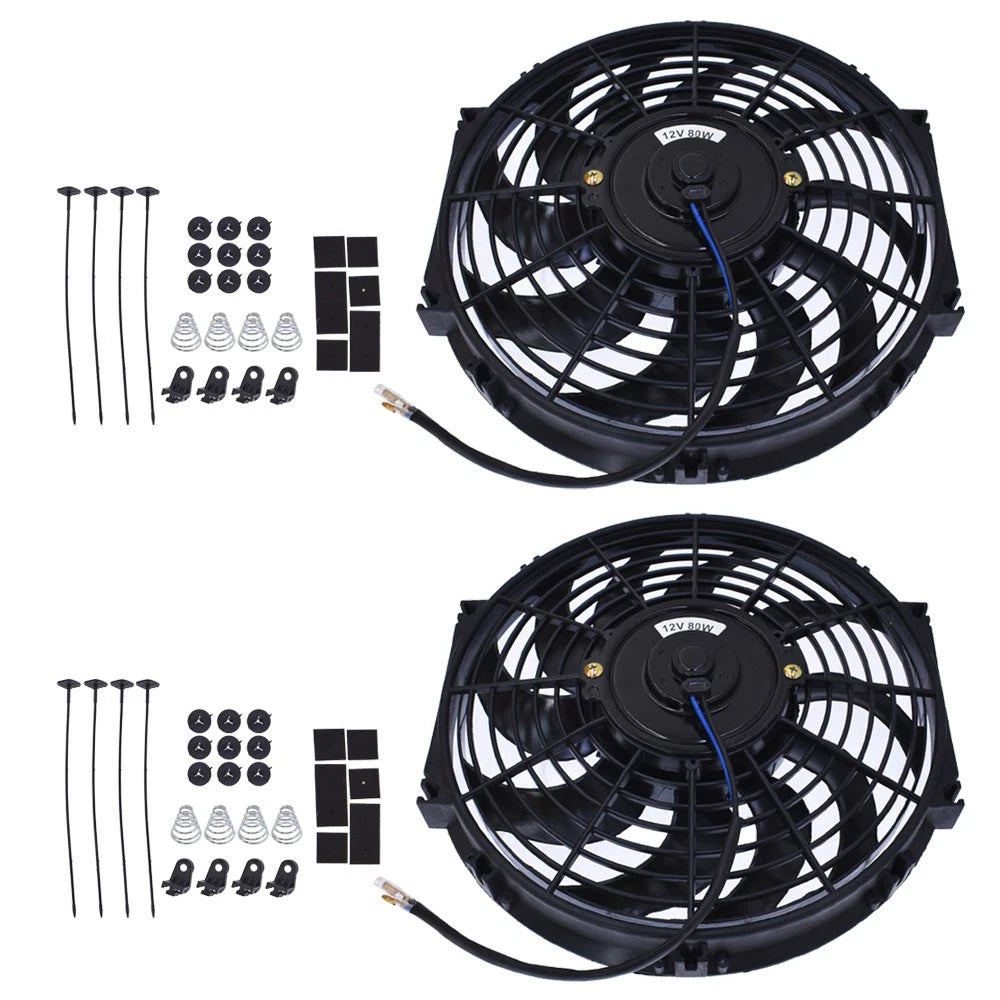 2X 12" Electric Radiator Cooling Fans Universal Mount Kit