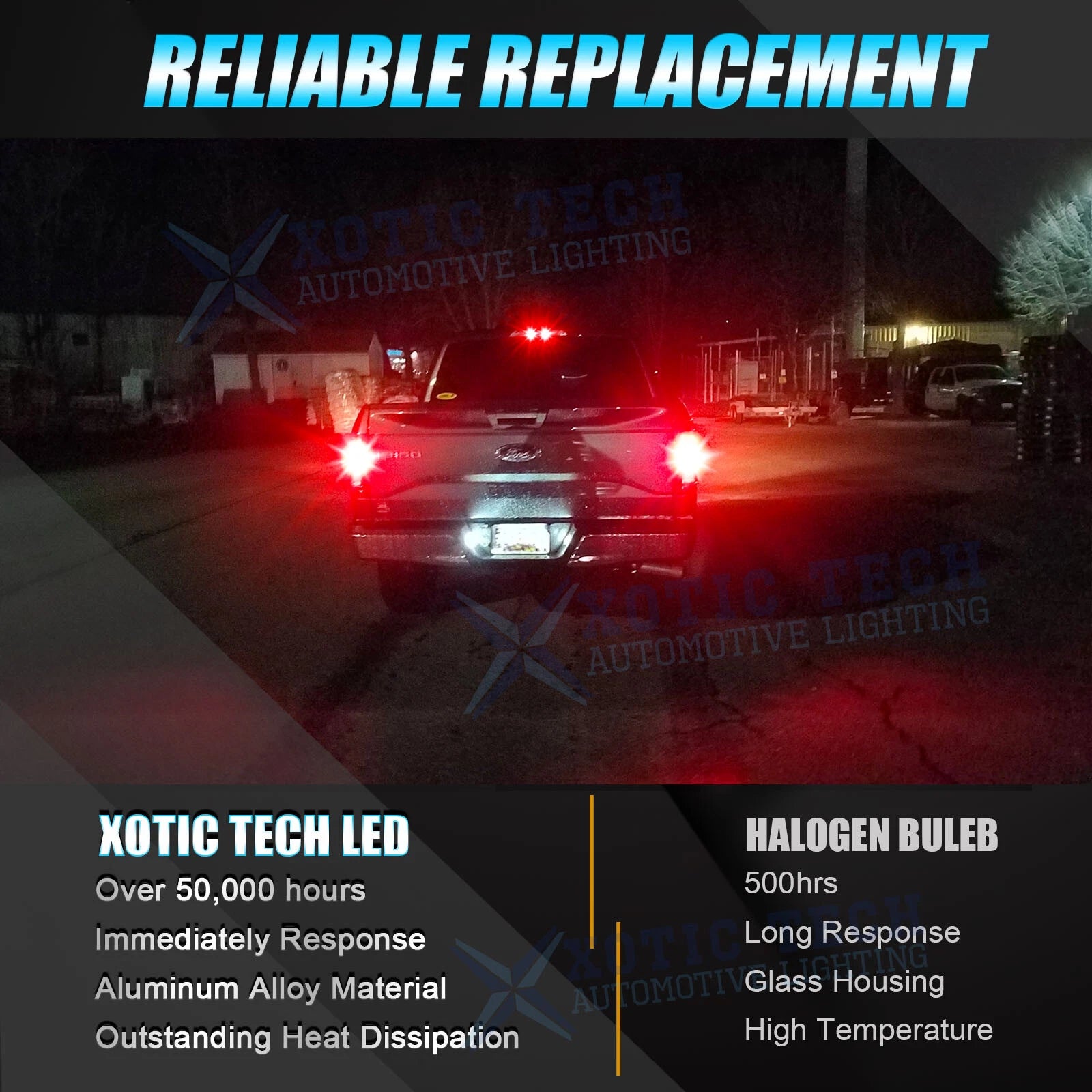 921 Red Strobe LED 3rd Brake Light Bulbs for Dodge Ram (2011-2020)