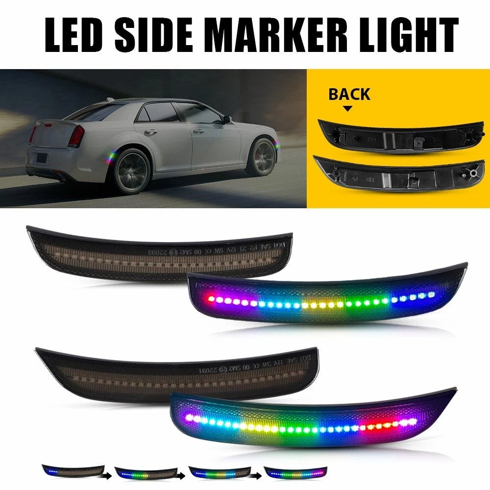 RGB LED Side Marker Lights for Chrysler 300 300S 300C (2015–2023) EXV