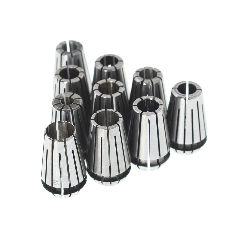 10PC Spring Collet Set for CNC Workholding (Engraving, Milling, Lathe)