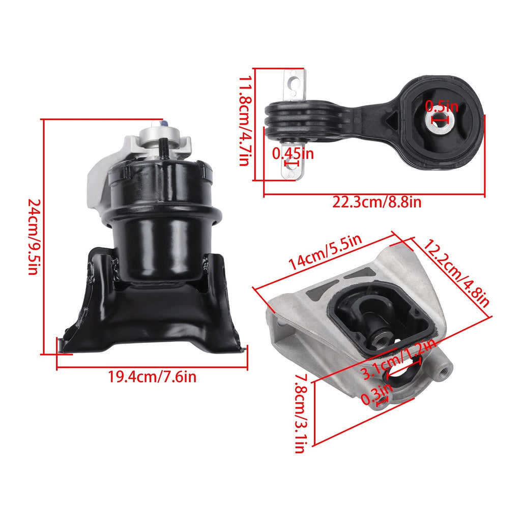 3X Engine Motor Auto Trans Mounts for Honda Civic 1.3L (2006–2011)