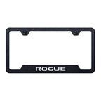 Textured Black Laser Etched Cutout Bottom License Plate Frame for Nissan Rogue