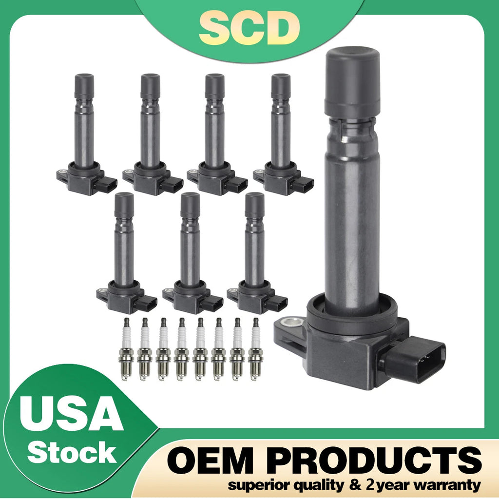 8X Ignition Coils + 8X Spark Plugs for Volvo S80 XC90 V8 4.4L L6 3.2L (2007–2016)