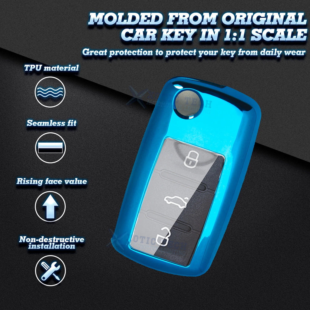 Soft Exact Fit Folding Key Shell Case for VW Beetle Golf (2015-2019)
