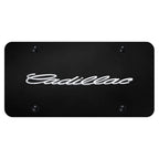 Chrome Name on Black License Plate - Officially Licensed for Cadillac