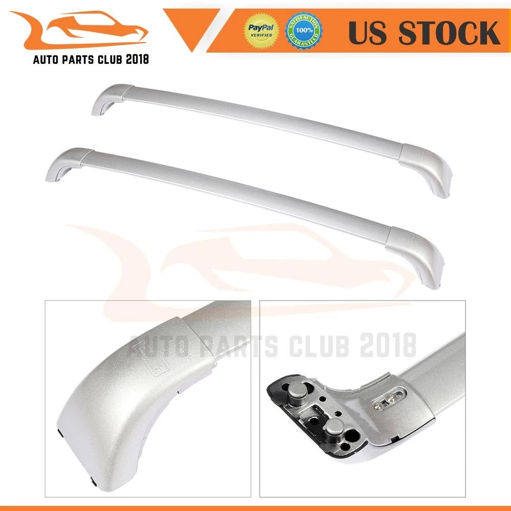 Set of 2 Silver Aluminum Roof Rack Cross Bars for Toyota Highlander (2014)