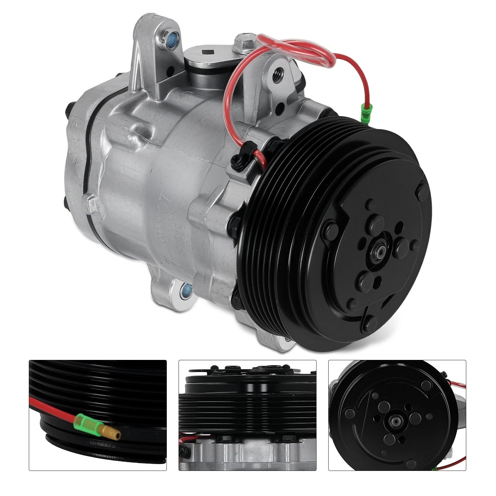 AC Compressor with 6-Groove Pulley for Sanden SD7 (HC5005BK)