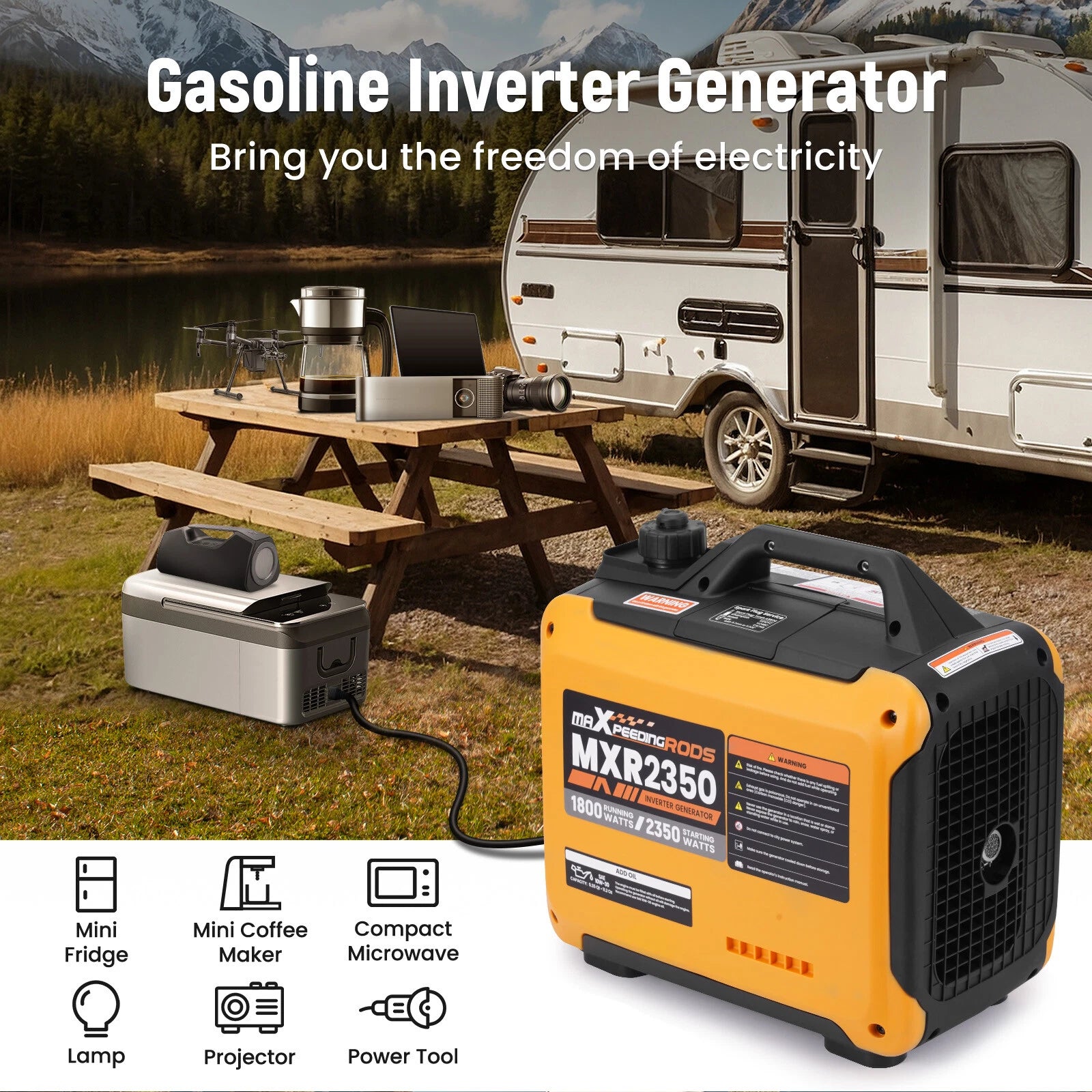Portable 2350W Gasoline Inverter Generator for Outdoor Camping Party