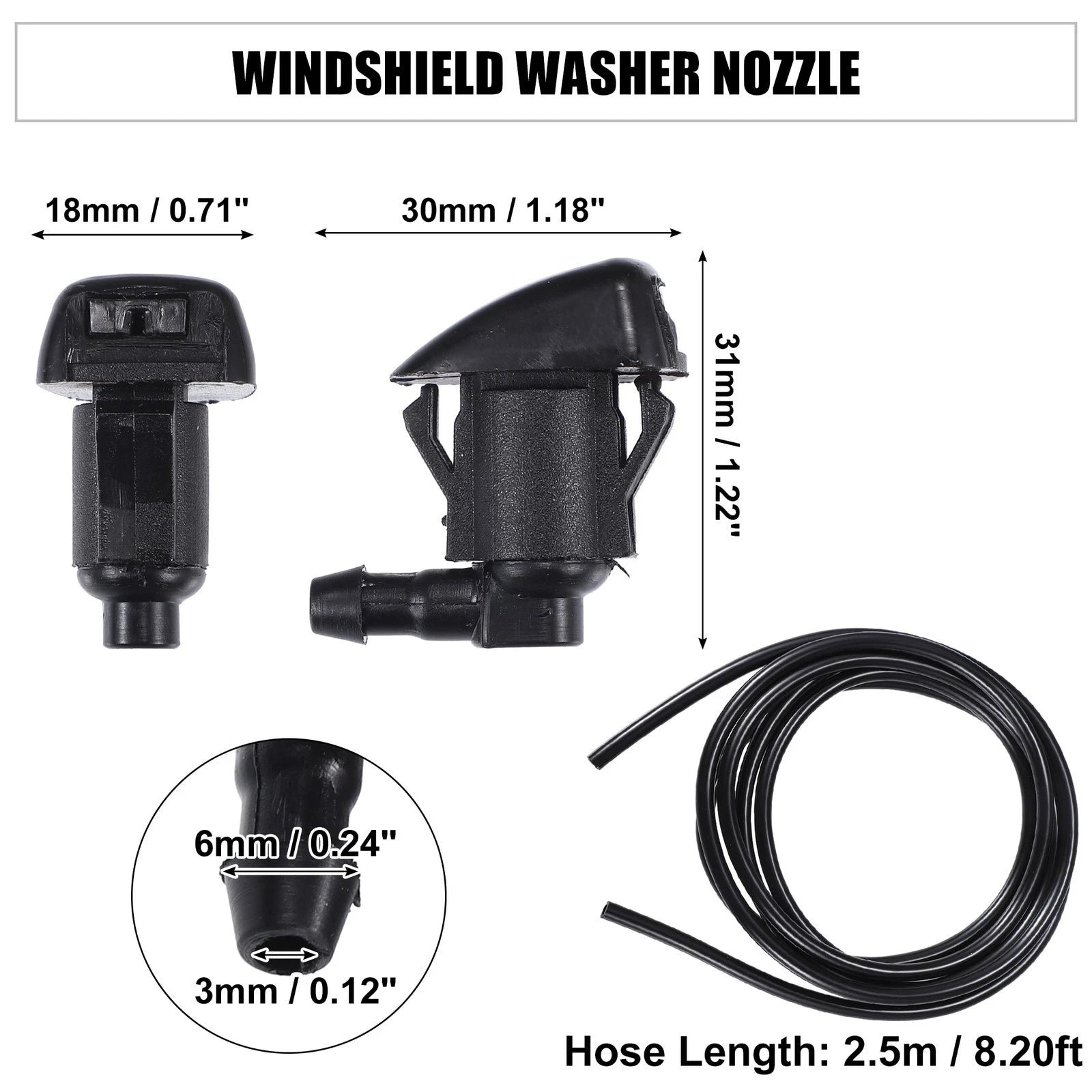 Set of 2 Windshield Washer Nozzles No. 85381AE020 for Toyota Sienna 