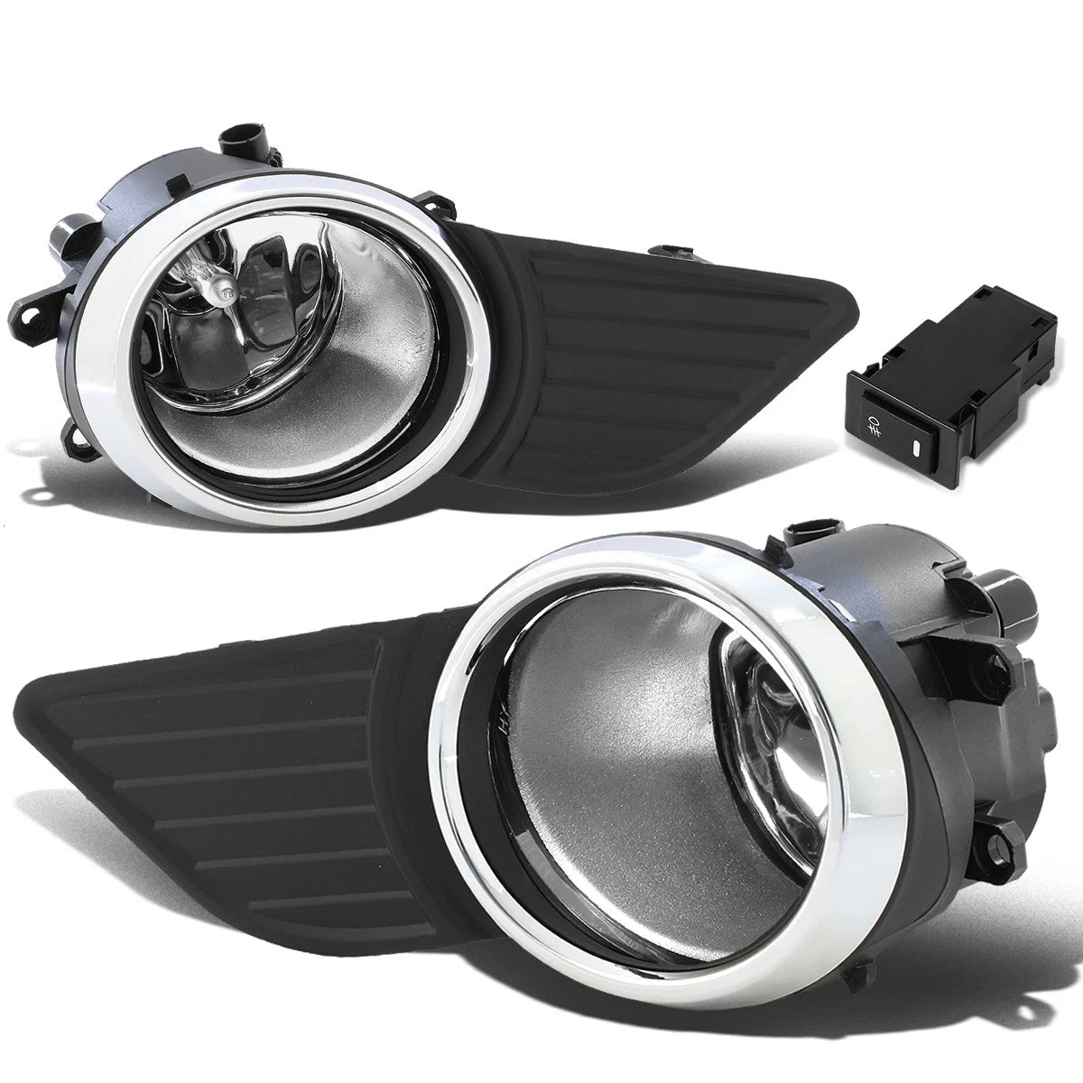 Set of 2 Fog Lights for Toyota Sienna (2011–2017) - Clear Lens, Chrome Bezel