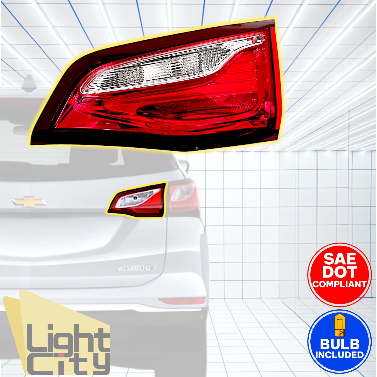 Passenger Side Inner Tail Light Brake Lamp RH for Chevrolet Equinox (2018–2020)