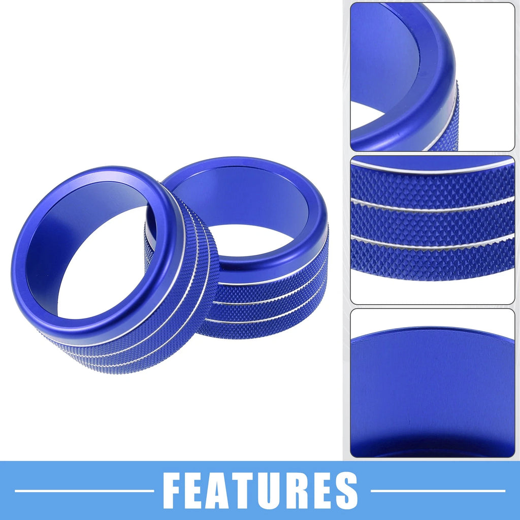 Set of 5 AC Volume 4WD Switch Knob Covers for Toyota Tundra (2014–2021) Blue