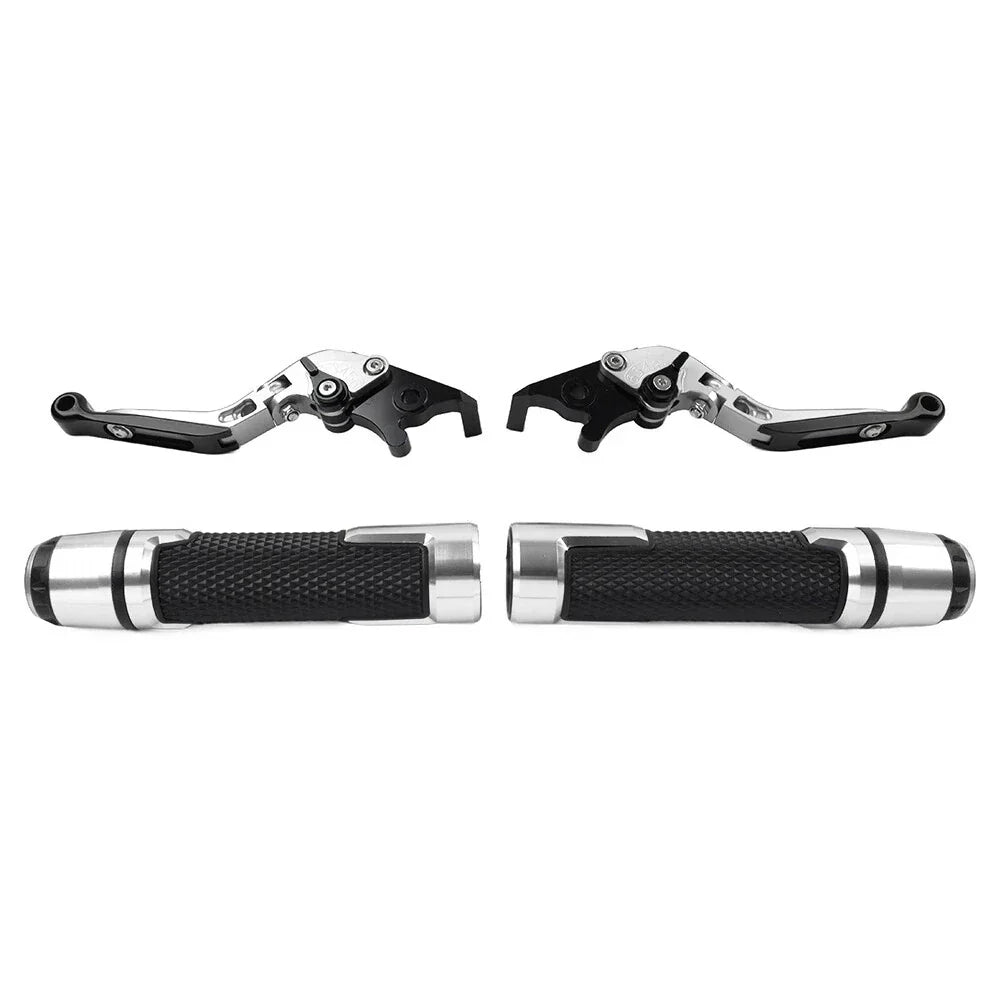 Silver Extendable Brake Clutch Lever Grip Set for BMW F800R (2009-2018)