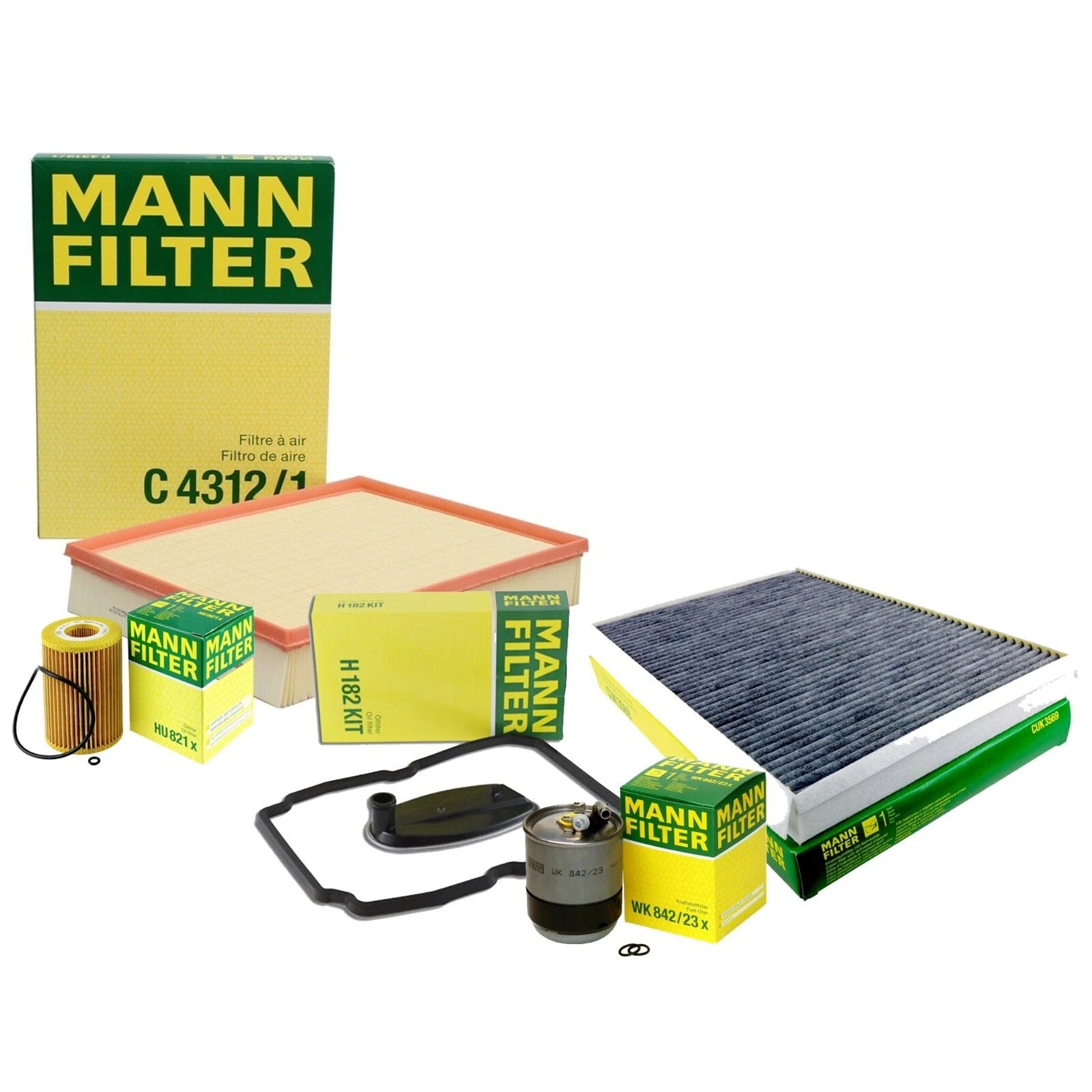 Service Kit of Filters for Dodge 3.0L RWD (Oil, Air, Carbon, Fuel, Transmission)