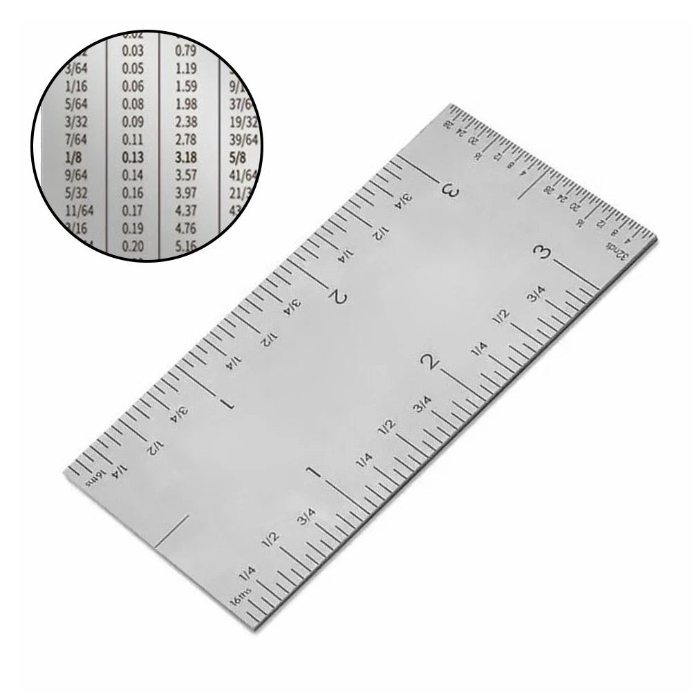 3 Inch Square Ruler Dual Scale for Imperial and Metric Measurement