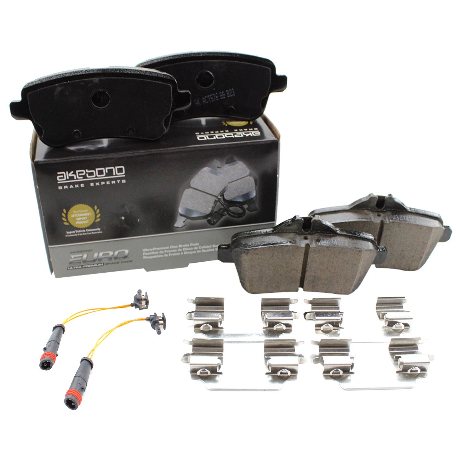 Set of 4 Akebono Euro Rear Ceramic Brake Pads with Sensors for MB C117 X156 X166 R172 W166