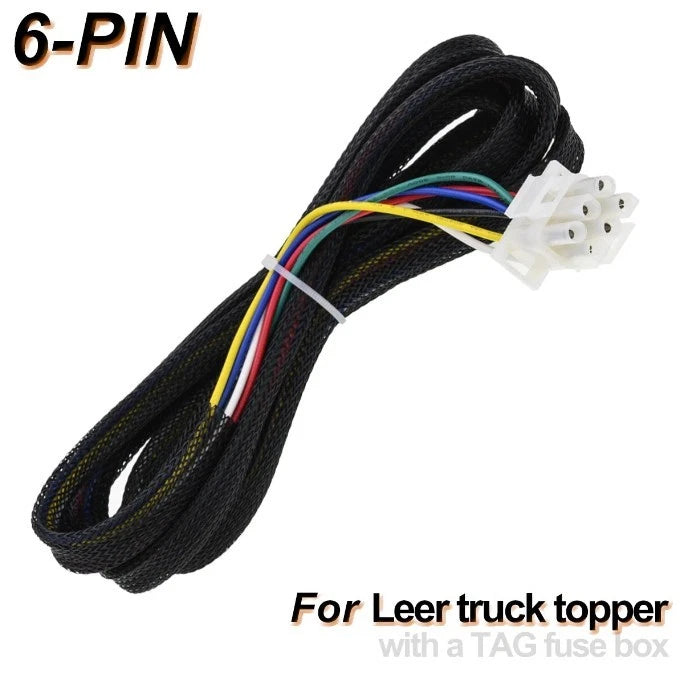 6-Pin Wiring Harness Adapter for Leer Pickup Cap Topper (Fits Various Models)