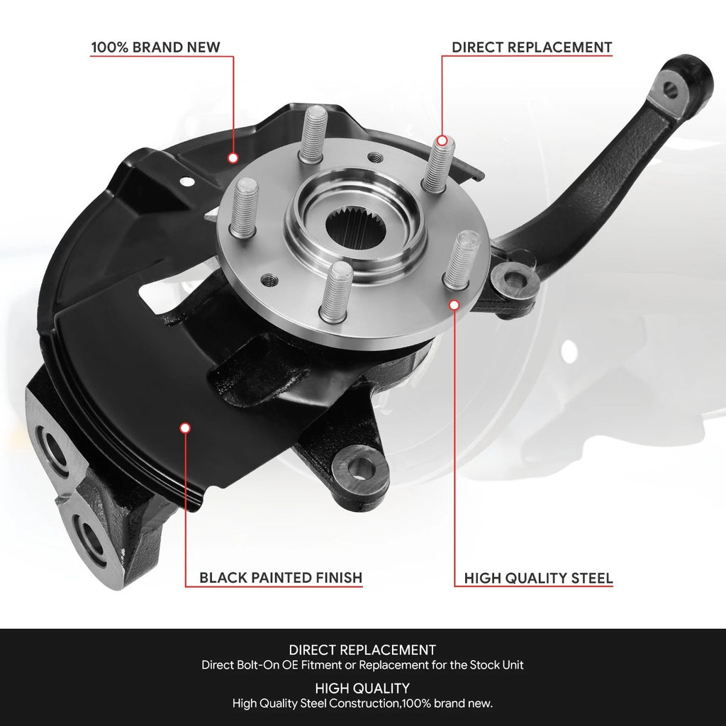 Front Passenger Right Loaded Wheel Bearing Knuckle for Fusion MKZ Milan (2003–2012)