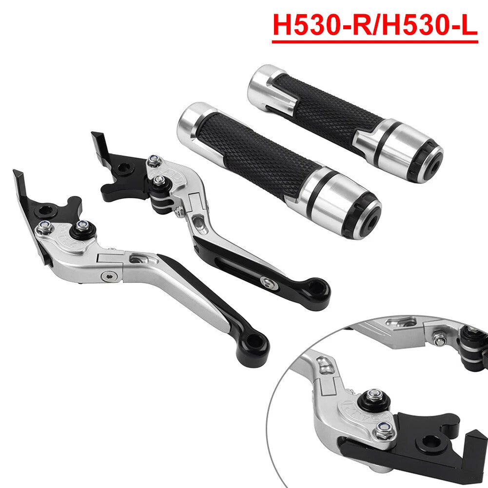 Set of 2 Silver Extendable Brake Clutch Levers for Yamaha TMAX500/530 (2001–2023)