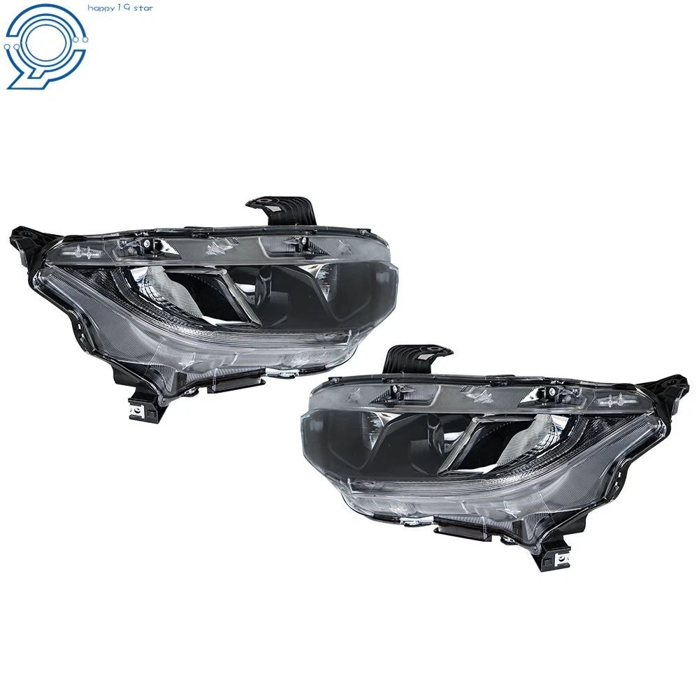 Set of 2 Halogen Projector Headlights for Honda Civic (2016-2021)