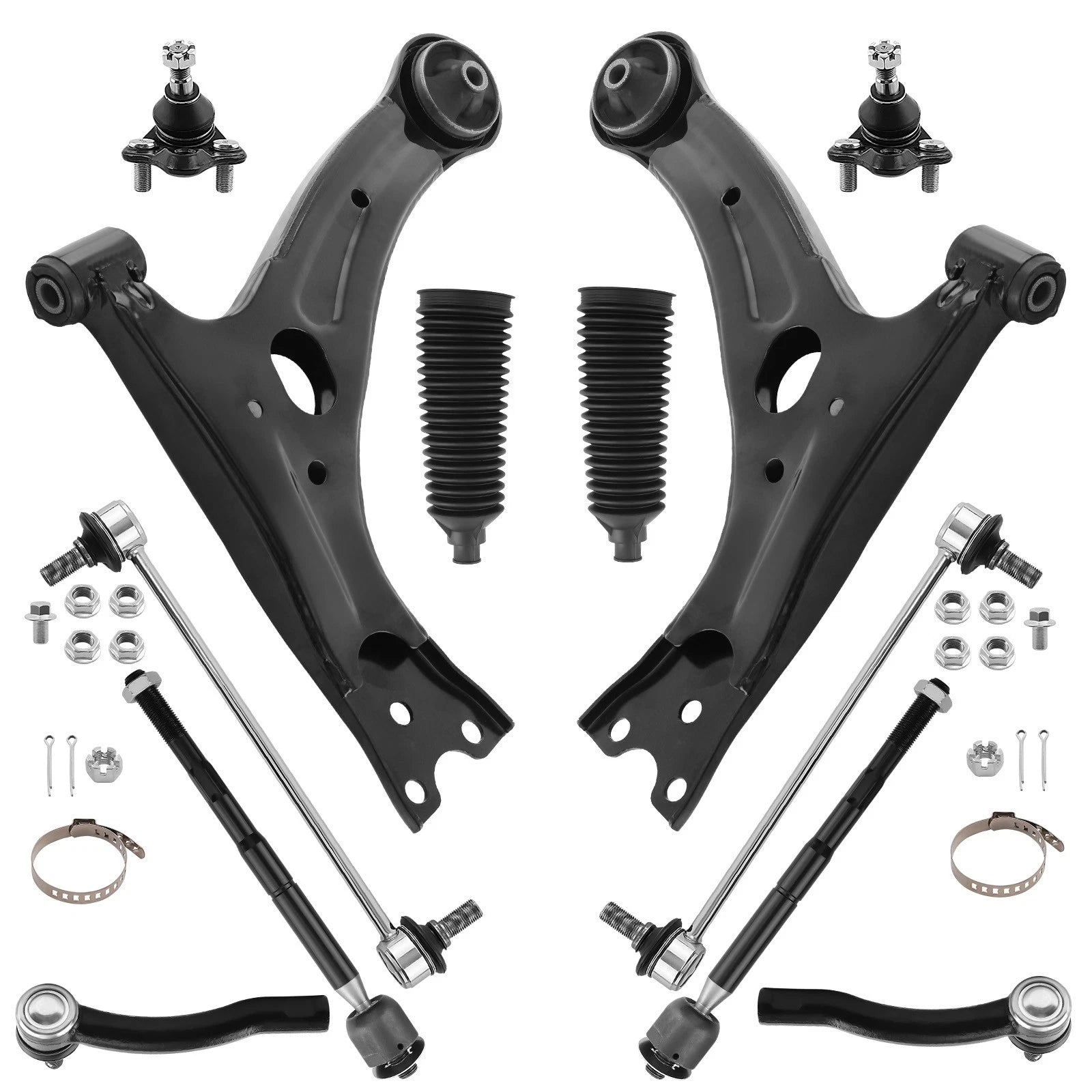 Suspension Kit with Front Struts, Control Arms, Sway Bar for Toyota Corolla (2003-2008)