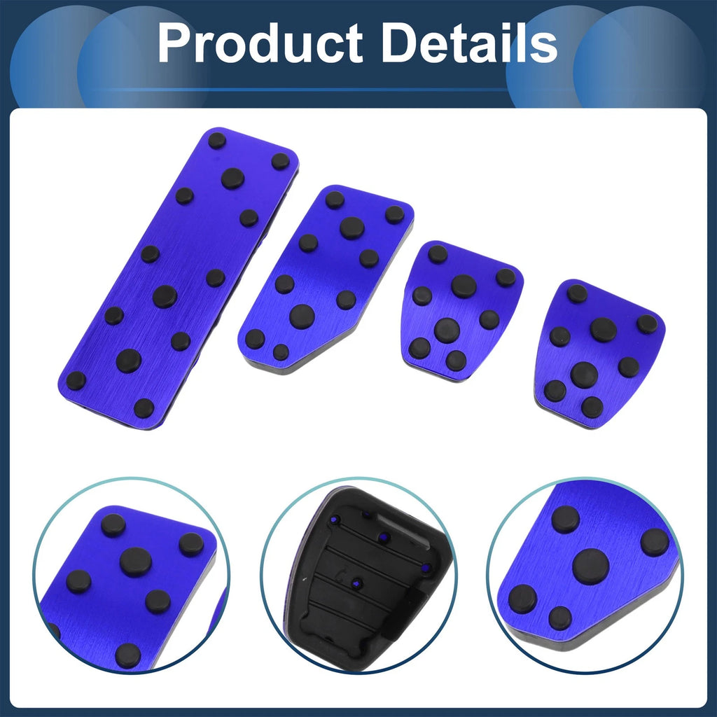 Set of 4 Manual Transmission Accelerator Pedal Covers for Subaru XV (2018–2021) Blue
