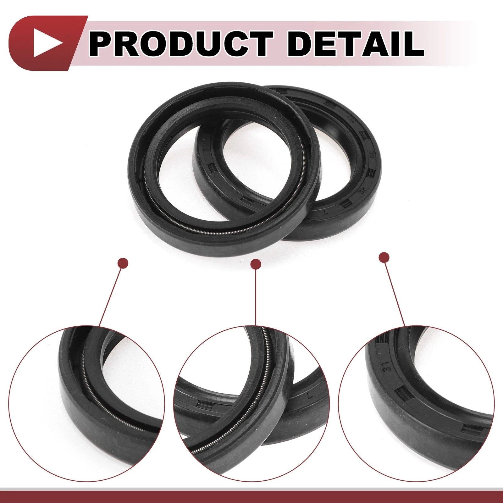 Set of 5 Rotary Shaft Oil Seals 30x42x7mm Nitrile Rubber 672668828465