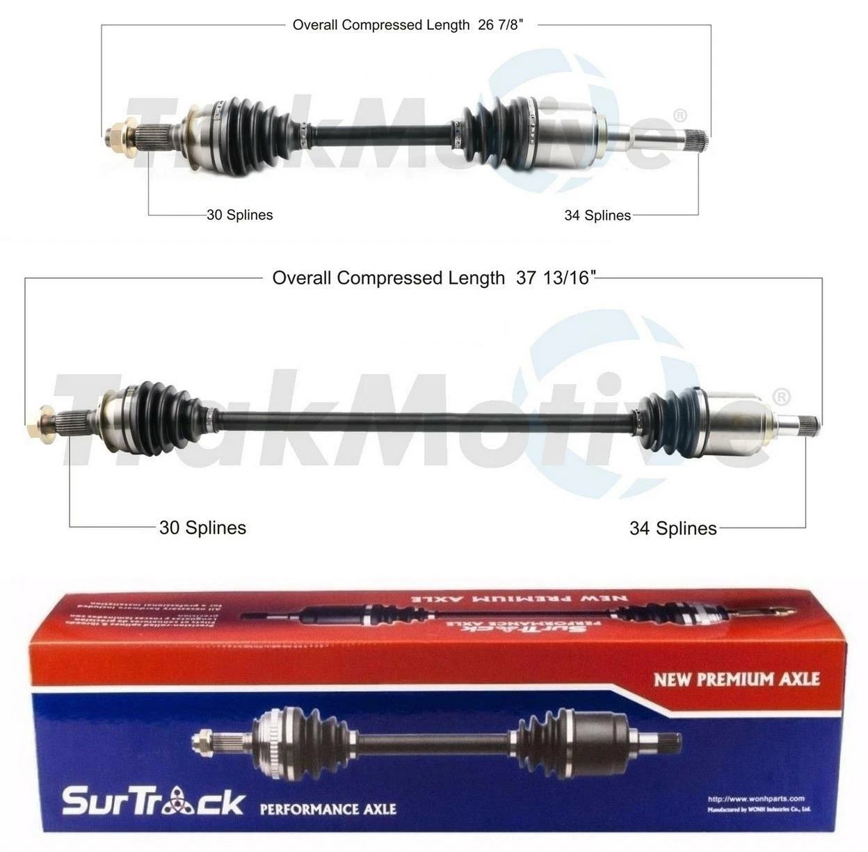 Surtrack Front CV Axle Shaft Kit for Chevrolet Malibu (2017–2018)