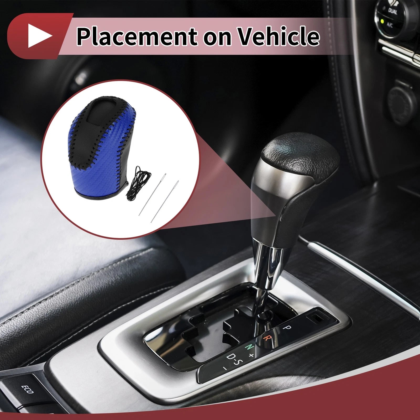 1 Pc Gear Shift Knob Cover for Volkswagen Taos (2022–2023) Blue Black