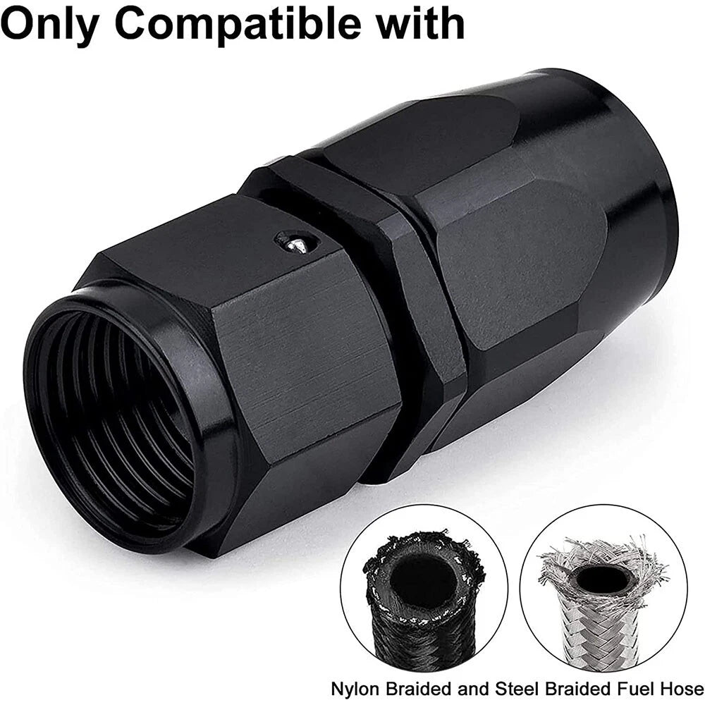 2PC 8AN Swivel Fuel Oil Hose End Fittings Adapter for