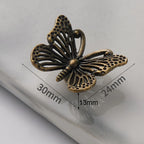 5X Vintage Butterfly Drawer Door Cabinet Knob Pull Handle Zinc Alloy