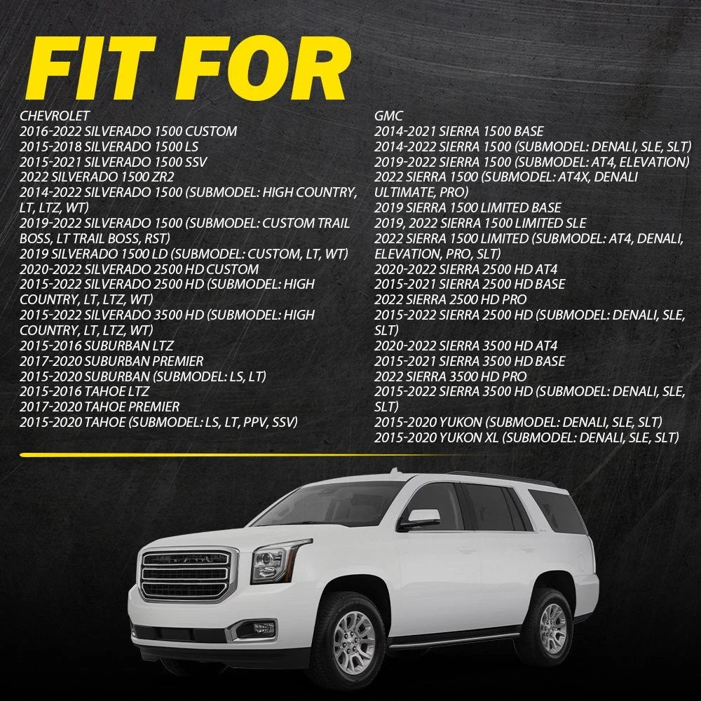 2X Chrome Exterior Door Handle for Chevy Silverado 1500 (2014–2022)