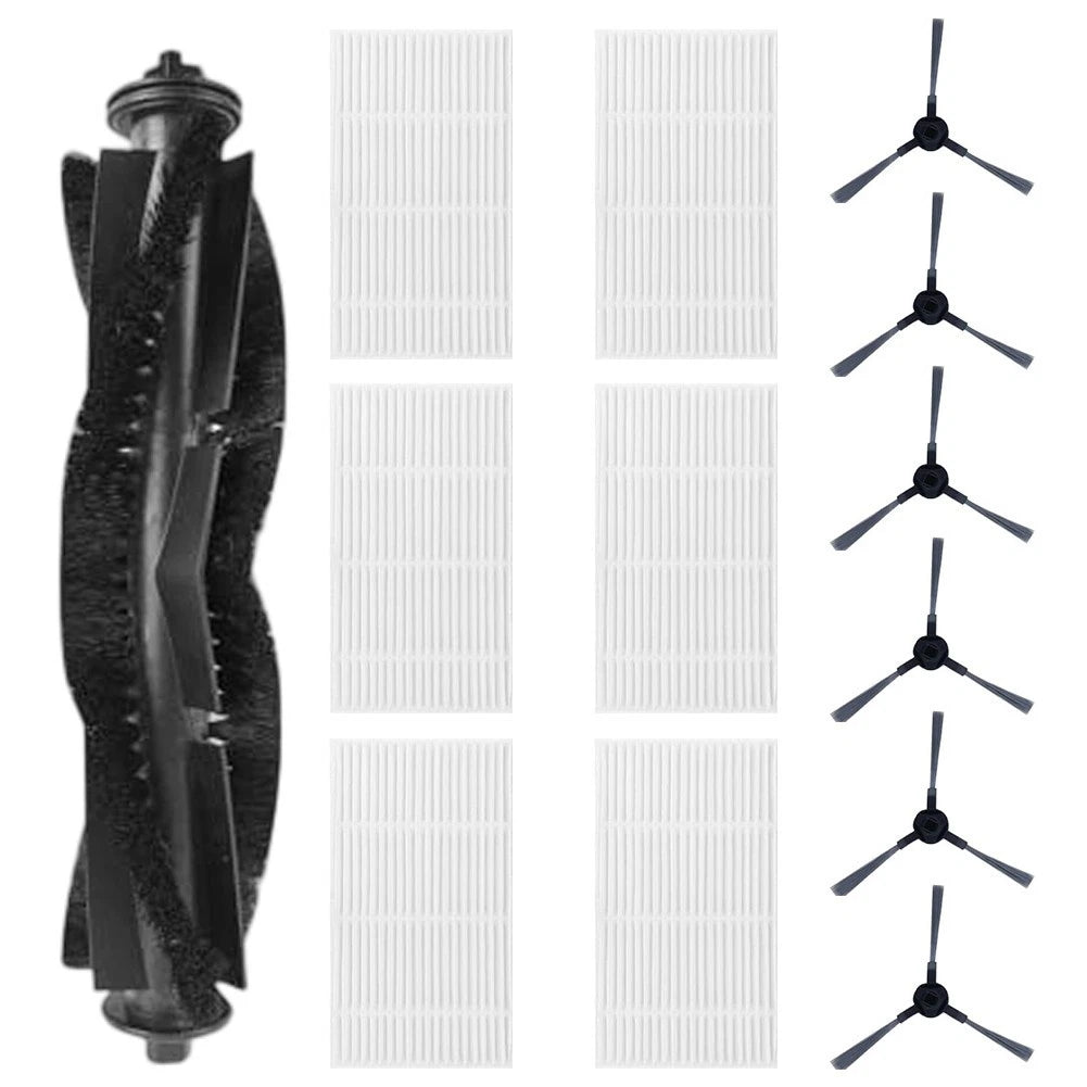 Set of 4 Robot Vacuum Cleaner Parts Replacement (Main Brush, Side Brushes, Filter)