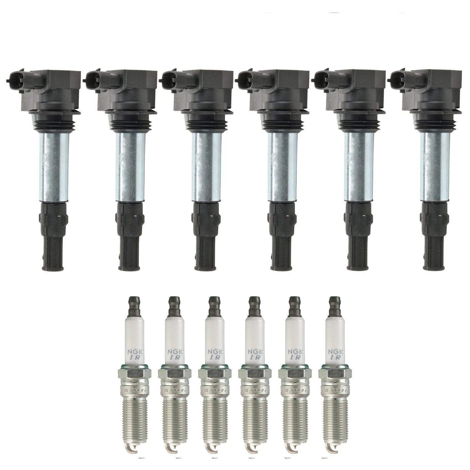 Set of 6 Ignition Coils & NGK Laser Iridium Spark Plugs for Enclave CTS CX-9 (2007–2019)