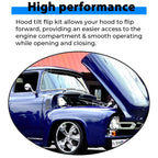 Hood Flip Tilt Combo Kit for Ford F100 (1953–1956) - Stainless Steel Rubber