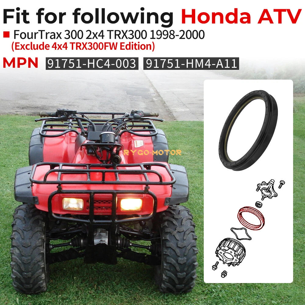Front Brake Dust Seal for Honda Fourtrax TRX300 2x4 (1998–2000) 91751-HM4-A11