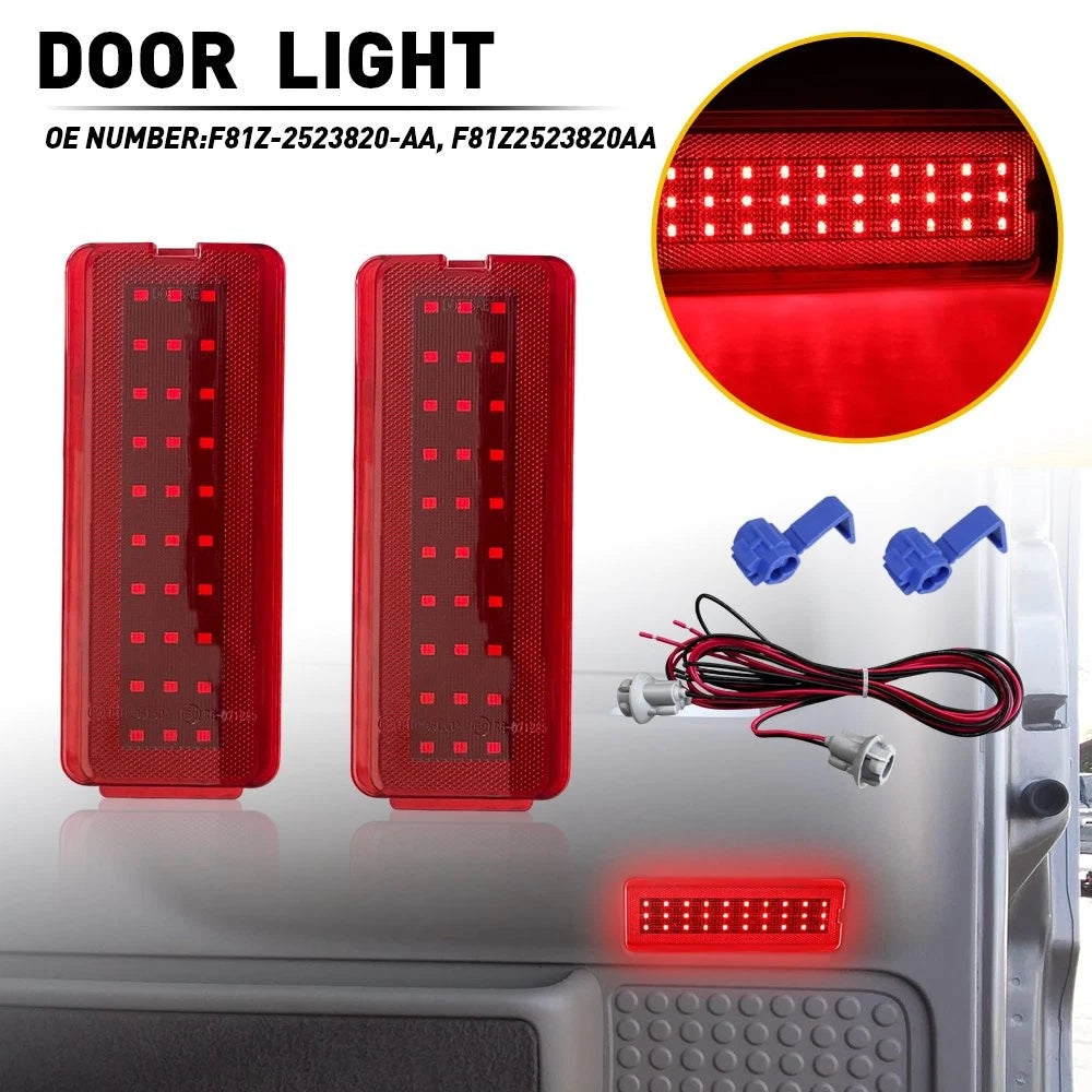 Red Interior Door Panel Light Reflector for Ford Super Duty F250 F350 (1999–2007)