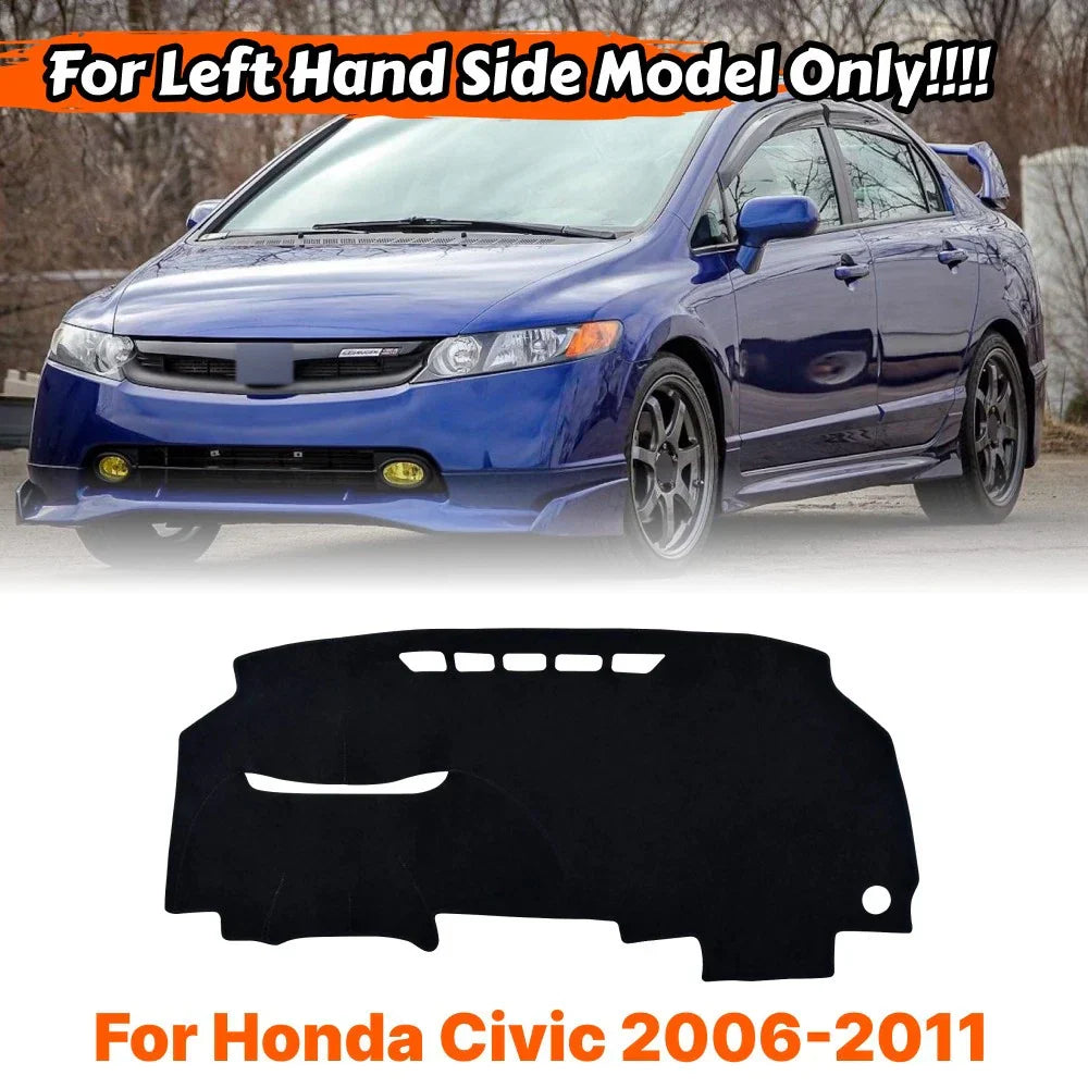 Non-Slip LHD Poly Carpet Dash Mat Cover for Honda Civic (2006–2011)