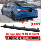 1x Left Rear Bumper Lower Trim Molding Black for Toyota Camry SE XSE (2018–2020)