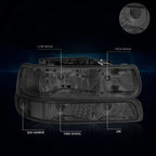 Bumper Headlight Lamp Clear Side Smoked for Chevy Silverado/Suburban (1999–2006)