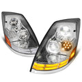Full LED Switchback Turn Signal Headlights Chrome for Volvo VN VNL VNM VNX (2003–2017)