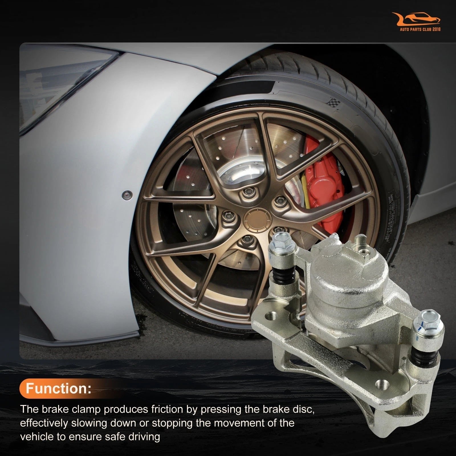 Front Pair Brake Calipers w/ Bracket for Acura CL (1997–1999) & Honda Accord (1993–1997)