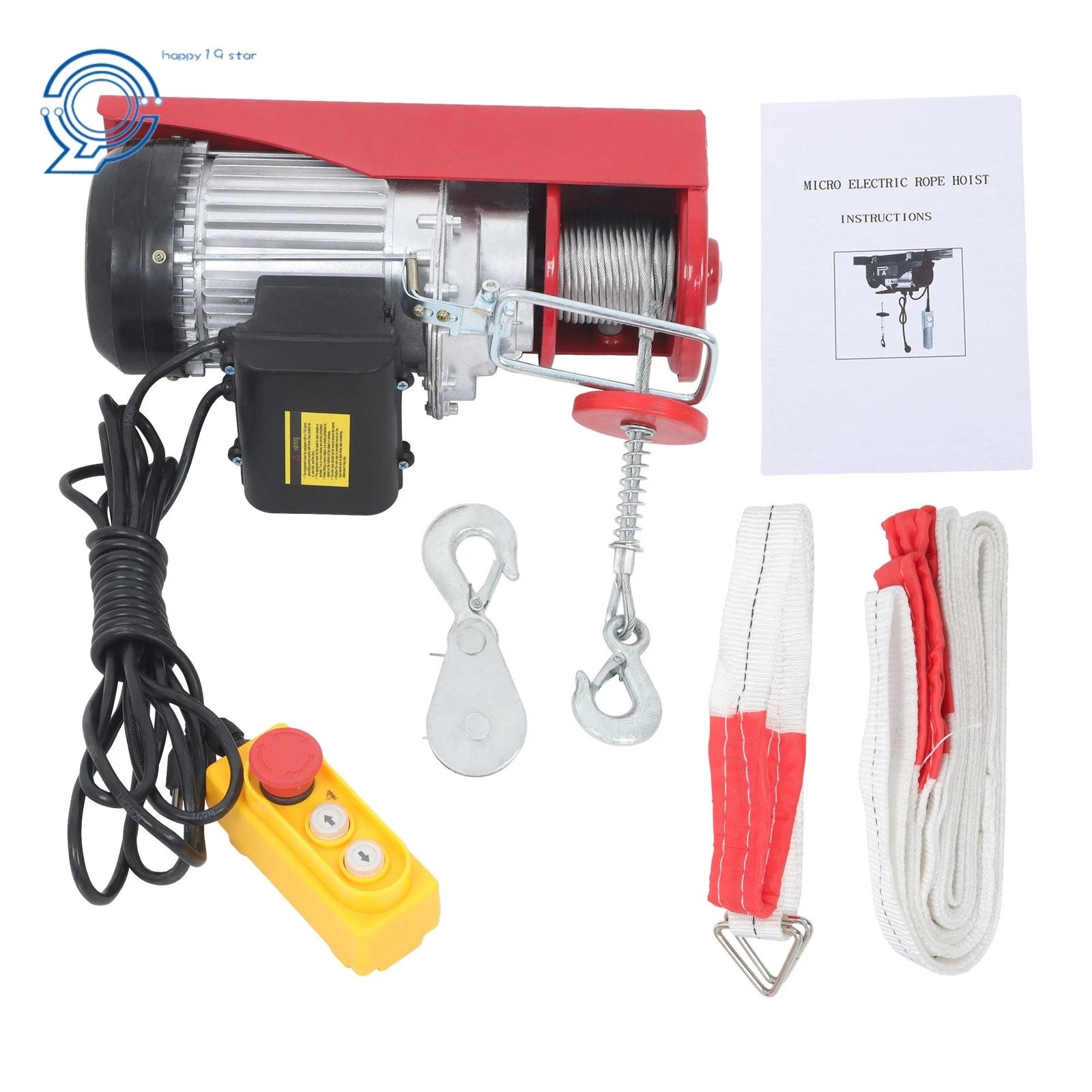 Electric Hoist 880lbs 14 FT Wired Remote Control for Garage Warehouse