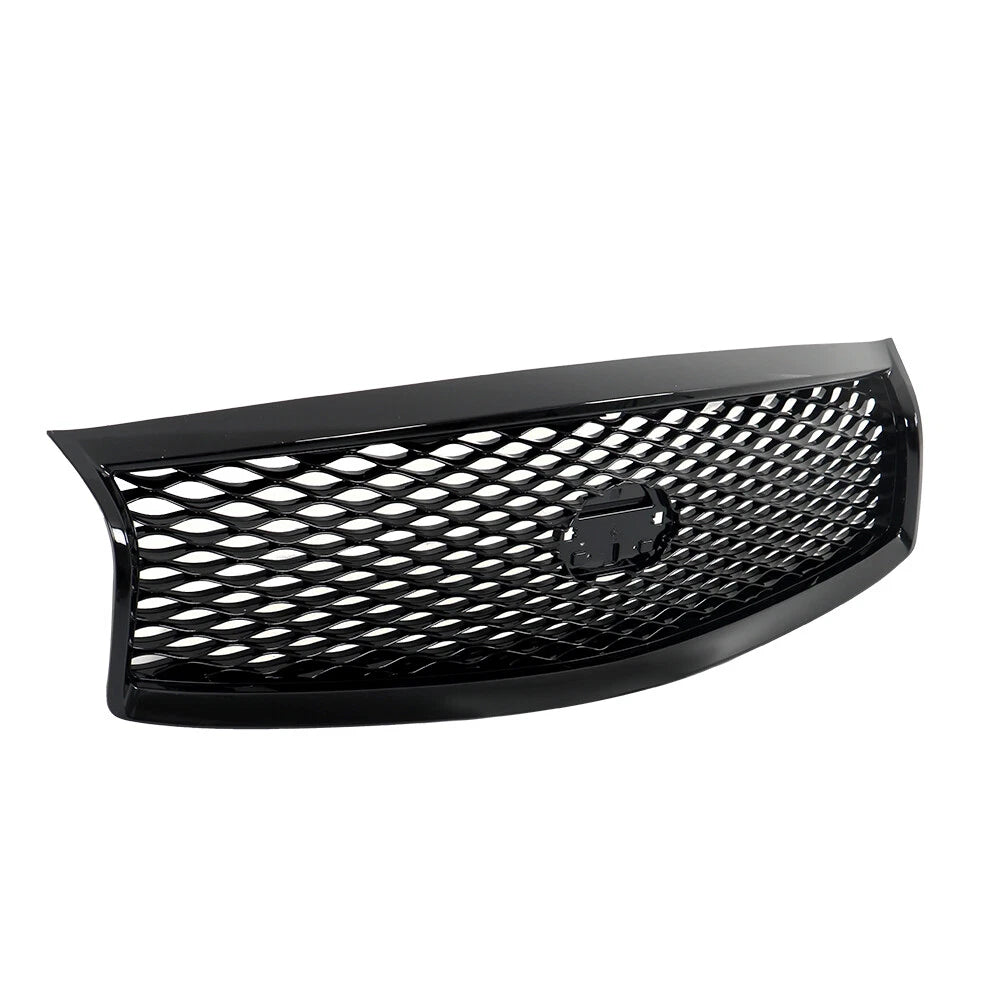 Front Upper Grille for Infiniti Q70 Q70L (2015–2019) Glossy Black with Camera Option