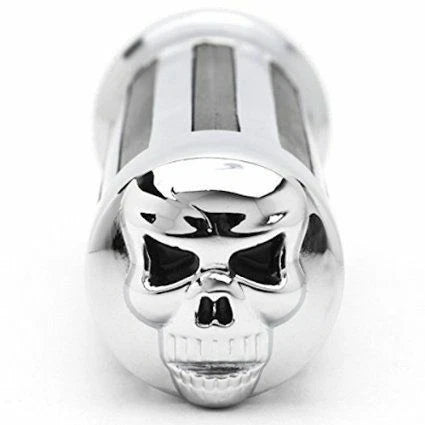 Chrome Skull Hand Grip 1" 25mm for Honda Yamaha Suzuki Kawasaki Harley
